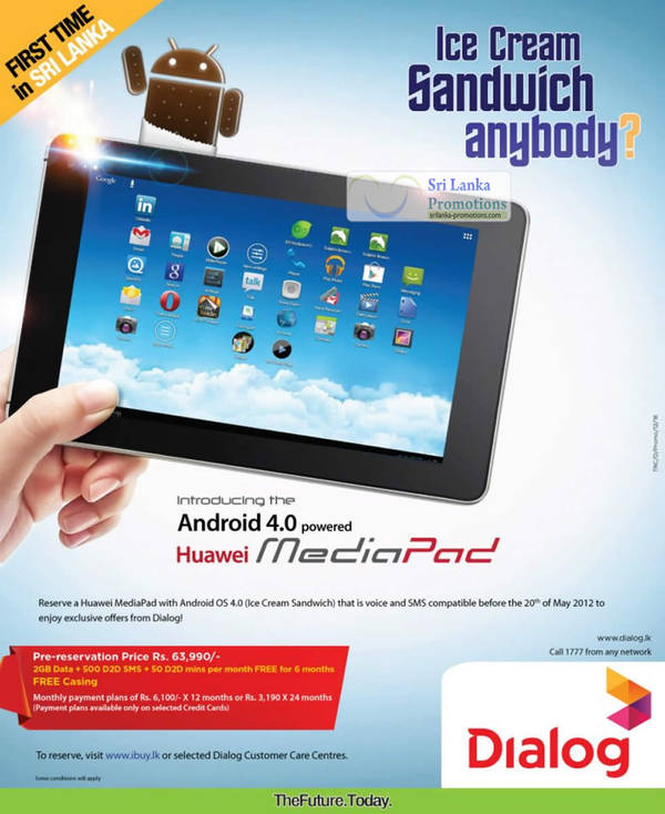 Featured image for (EXPIRED) Dialog Huawei MediaPad Tablet Pre-Launch Promotion 15 – 20 May 2012