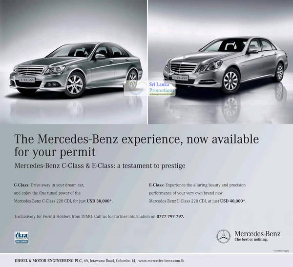 Featured image for Mercedes Benz Cars Now Available For Your Permit 31 May 2012