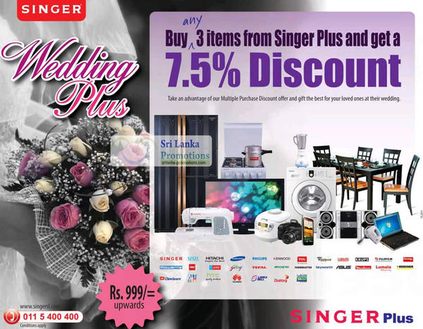 Featured image for Singer Plus Buy Any 3 Items Get 7.5% Discount 24 May 2012