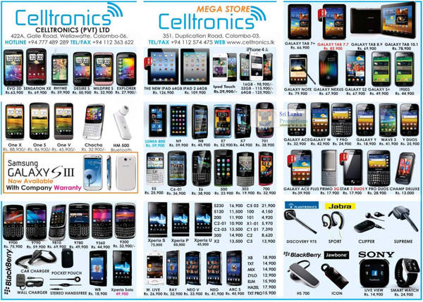 Featured image for Celltronics Mobile Phones Price List Offers 24 Jun 2012