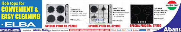 Featured image for Elba Cooker Hobs & Built In Ovens Abans Offers 11 Jun 2012