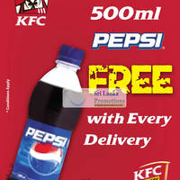 Featured image for (EXPIRED) KFC Sri Lanka FREE Pepsi With Every Delivery 2 – 15 Jun 2012