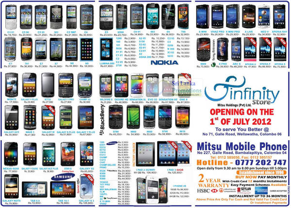 Featured image for Mitsu Mobile Phone Price List Offers 24 Jun 2012