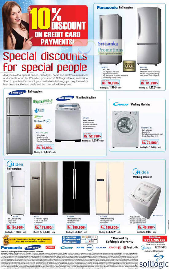 Panasonic Fridges, Samsung Washers, Midea Fridges, Washers