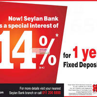 Featured image for Seylan Bank Fixed Deposit Special Interest Rates 3 Jun 2012