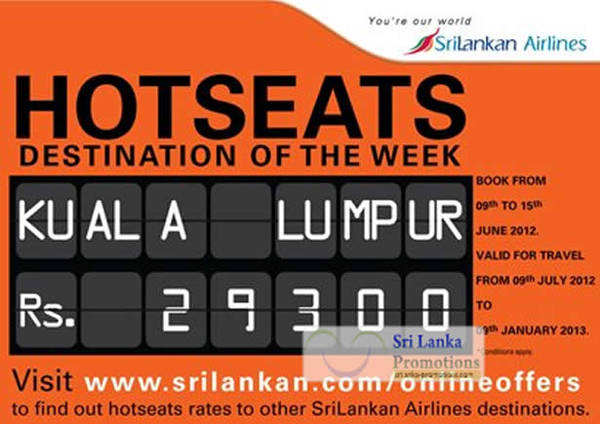 Featured image for (EXPIRED) SriLankan Airlines Kuala Lumpur Fare Promotion 9 – 15 Jun 2012
