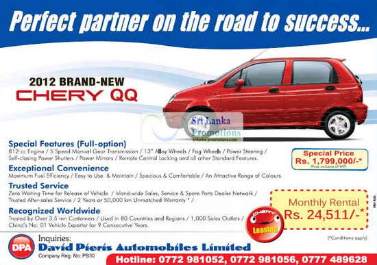 5 Aug Chery QQ Monthly Rental By Chery Leasing