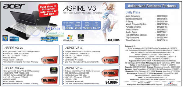 Featured image for Metropolitan Computers Acer Notebook Offers 29 Jul 2012