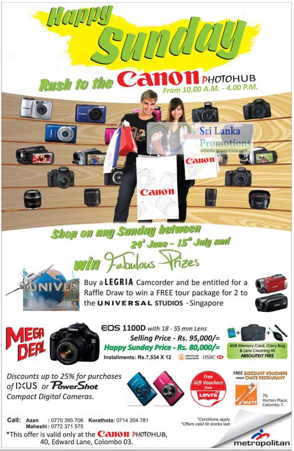 Featured image for Canon Happy Sundays Digital Cameras Promotion 15 Jul 2012