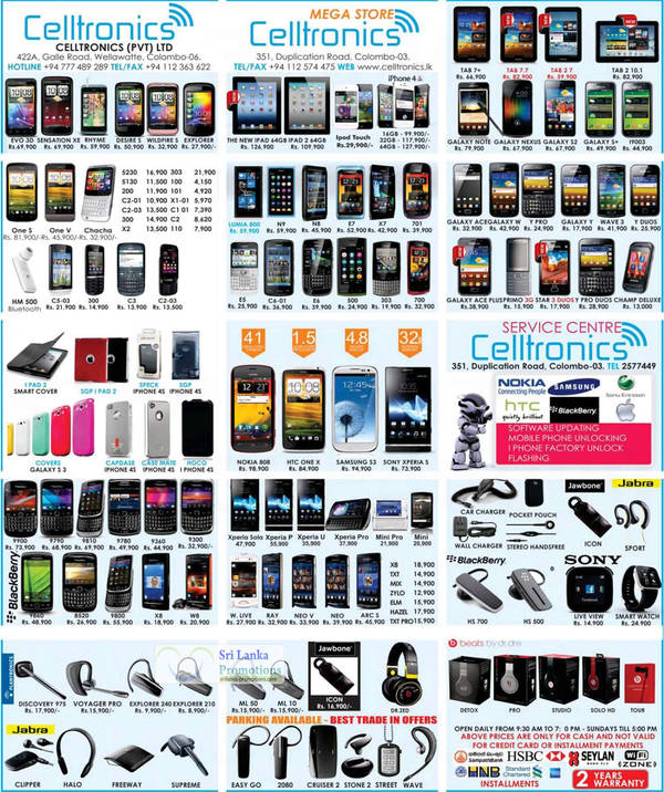 Featured image for Celltronics Smartphones & Mobile Phones Price List Offers 22 Jul 2012