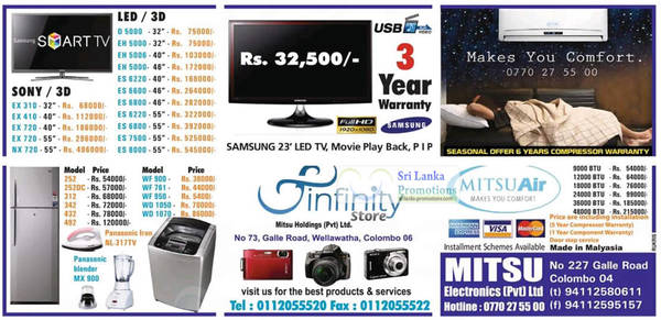 Featured image for Mitsu Electronics TV, Appliances and Air Conditioner Offers 29 Jul 2012