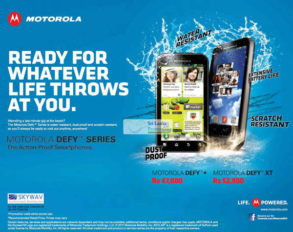Featured image for Motorola Defy+ & Motorola Defy XT Smartphones Skywave Price 1 Jul 2012