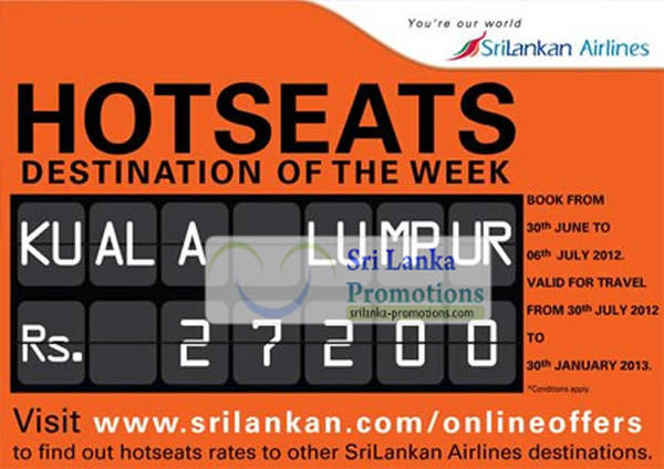Featured image for (EXPIRED) SriLankan Airlines Kuala Lumpur Fares Promotion 30 Jun – 6 Jul 2012