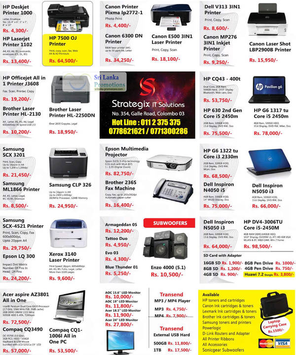 Featured image for Strategix IT Solutions Printer, Notebooks & Desktop PC System Offers 29 Jul 2012