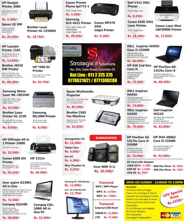 Featured image for Strategix IT Solutions Printer, Notebooks and Desktop PC System Offers 1 Jul 2012
