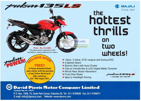 Featured image for (EXPIRED) Bajaj Pulsar 135 LS Motorcycle Promotion Offer 2 – 30 Aug 2012