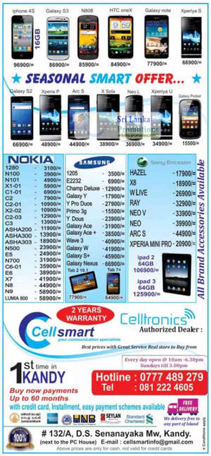 Featured image for Cellsmart (Celltronics) Smartphones & Tablets Offers 12 Aug 2012