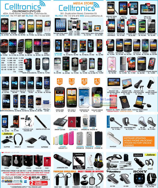 Featured image for Celltronics Smartphones & Mobile Phones Price List Offers 19 Aug 2012