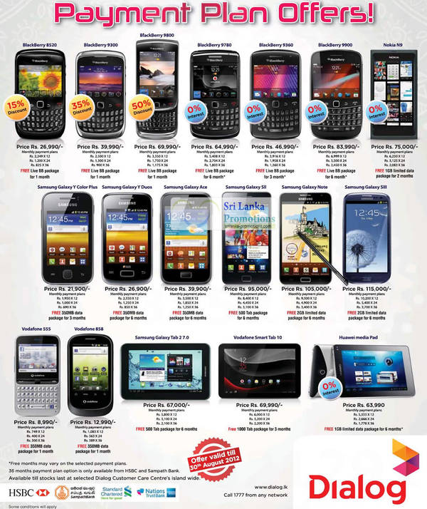 Featured image for (EXPIRED) Dialog Mobile Phones & Smartphones Offers 12 – 30 Aug 2012