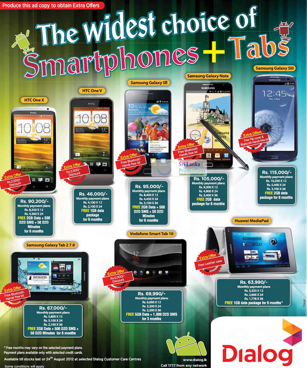 Featured image for (EXPIRED) Dialog Smartphones & Tablet Promotion Offers 19 – 24 Aug 2012