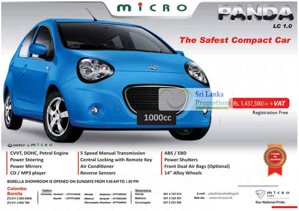 Featured image for Geely Micro Panda LC 1.0 Specifications & Price 12 Aug 2012