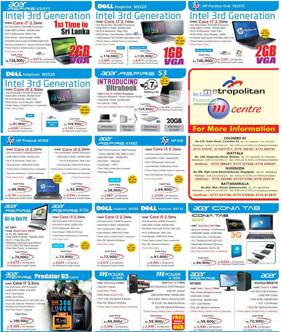 Notebooks, Desktop PCs Acer, Dell, HP, MPower