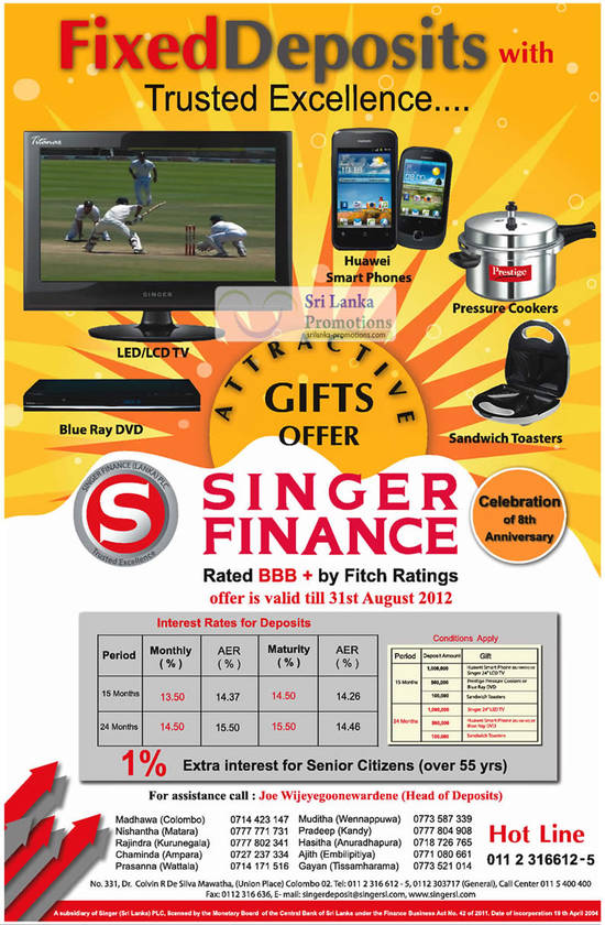 Singer Finance 2 Aug 2012