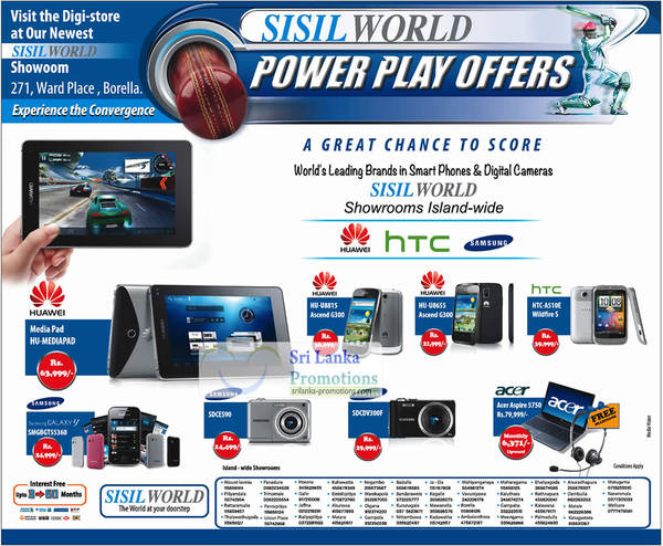Featured image for Sisil World Smartphones & Tablet Offers 23 Aug 2012