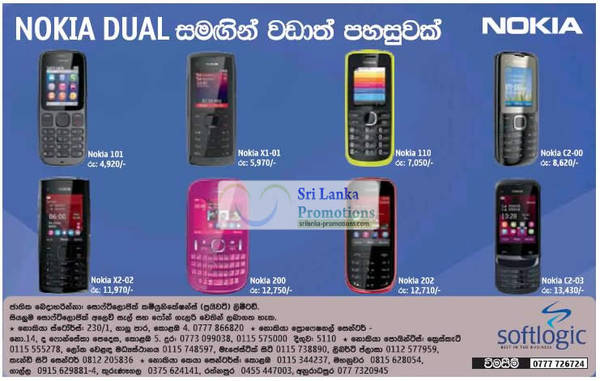 Featured image for Nokia Dual Sim Mobile Phones Softlogic Offers 15 Aug 2012