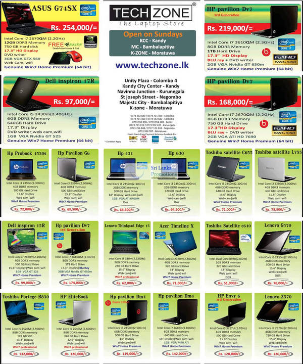 Featured image for Techzone Computer Laptops & Notebooks Offers 29 Jul 2012