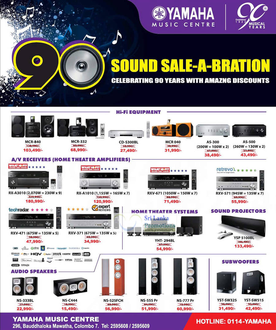 23 Sep 2012 Hi-Fi Equipments, AV Receivers, Audio Speakers, Subwoofers, Home Theatre Systems