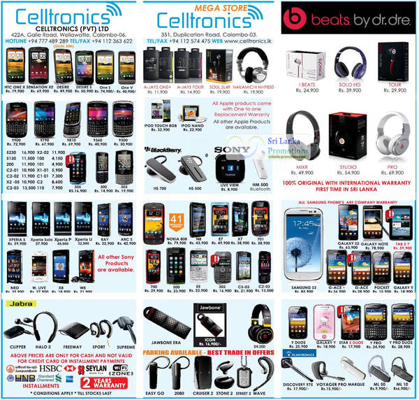 Featured image for Celltronics Smartphones & Mobile Phones Price List Offers 16 Sep 2012