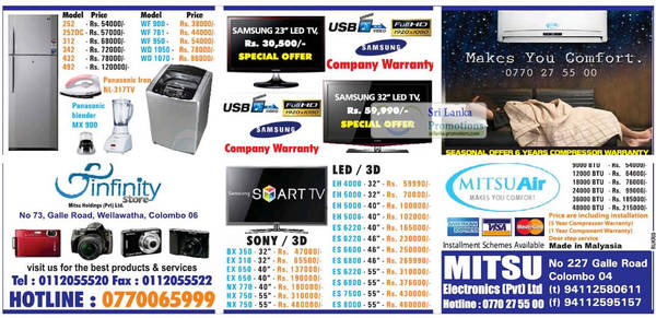 Featured image for Infinity Store (Mitsu) Fridge, Washer & TV Offers 16 Sep 2012