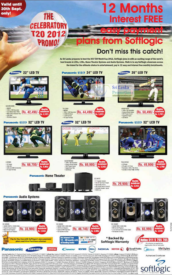 Featured image for Softlogic Panasonic, Samsung & Midea Fridge & LED TV Offers 16 Sep 2012