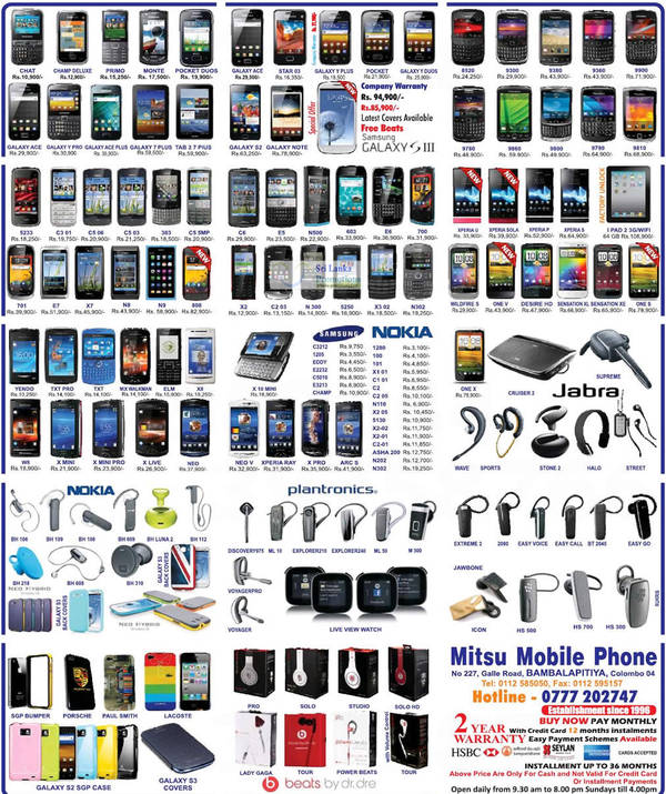 Featured image for Mitsu Mobile Phone Smartphones & Mobile Phones Price List Offers 9 Sep 2012
