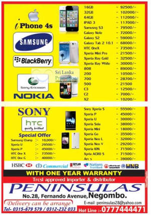 Featured image for Peninsulas Mobile Phones & Smartphone Offers 9 Sep 2012