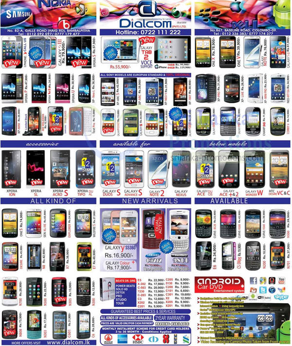Featured image for Dialcom Samsung, Apple, Sony, Blackberry, HTC & Nokia Phones Price List Offers 7 Oct 2012