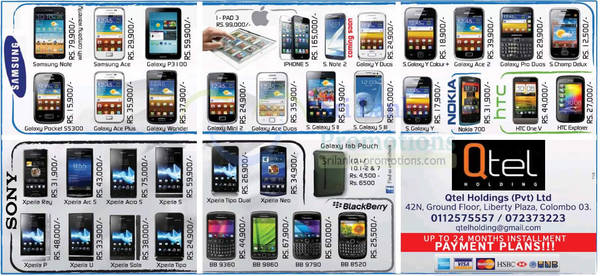 Featured image for Qtel Holdings Sony, Samsung, Blackberry & More Smartphone Price Offers 7 Oct 2012