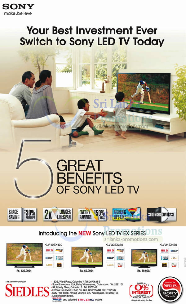 Featured image for Sony LED TV Siedles Offers 12 Oct 2012