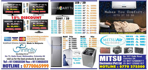 Featured image for Infinity Store (Mitsu) Fridge, Washer & TV Offers 11 Nov 2012