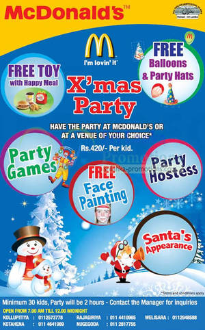 Featured image for McDonalds Christmas Party Celebration Service 9 Nov 2012