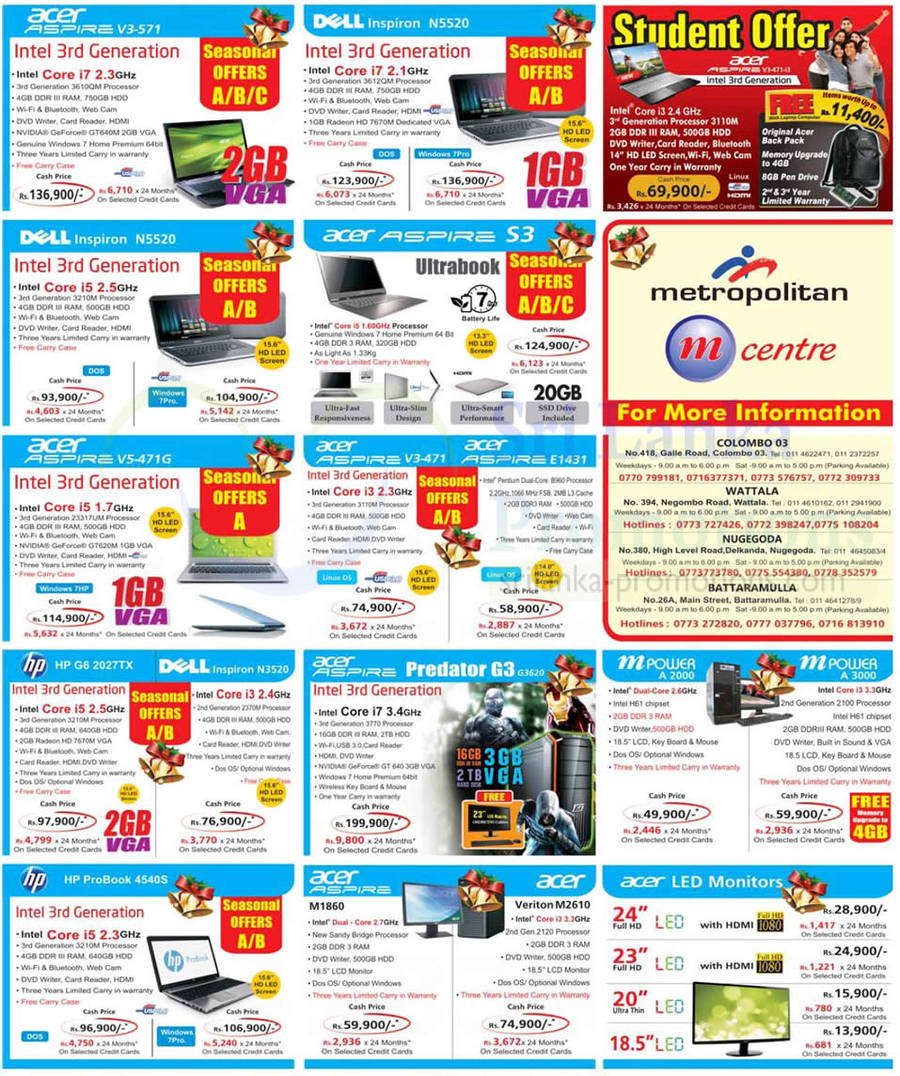 Notebooks, Desktop PCs Acer, Dell, HP