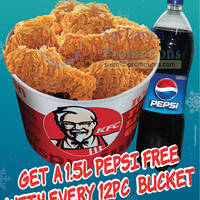 Featured image for (EXPIRED) KFC Sri Lanka FREE 1.5L Pepsi With 12pc Bucket (Delivery Only) 8 – 31 Dec 2012