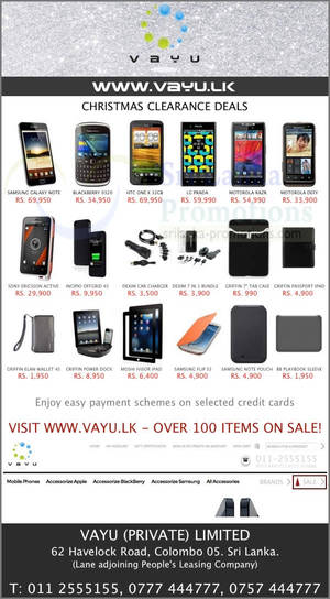Featured image for Vayu Mobile Phones Christmas Clearance Sale 19 Dec 2012