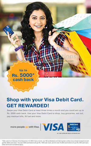 Featured image for (EXPIRED) Visa Cards Win Up to Rs 5000 CashBack 15 Oct – 14 Dec 2012