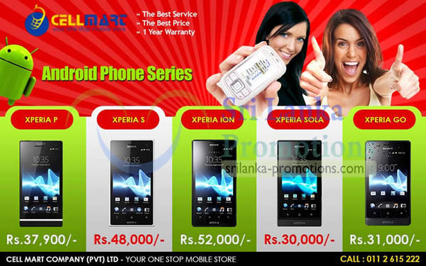 Featured image for Cellmart Sony Xperia Smartphones & Mobile Phone Offers 1 Jan 2013
