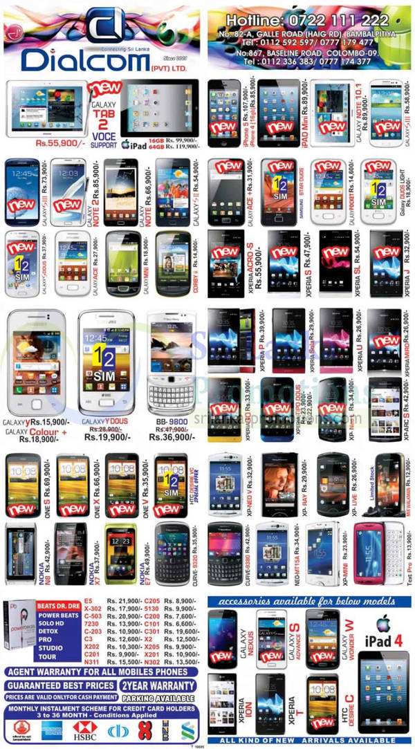 Featured image for Dialcom Smartphones & Mobile Phones Price List Offers 6 Jan 2013