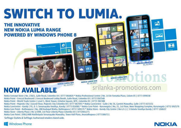 Featured image for Nokia Lumia 820, 510, 920 & 620 Offers 25 Mar 2013
