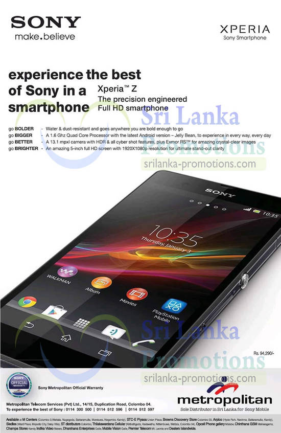 Sony Xperia Z 27 Mar 2013