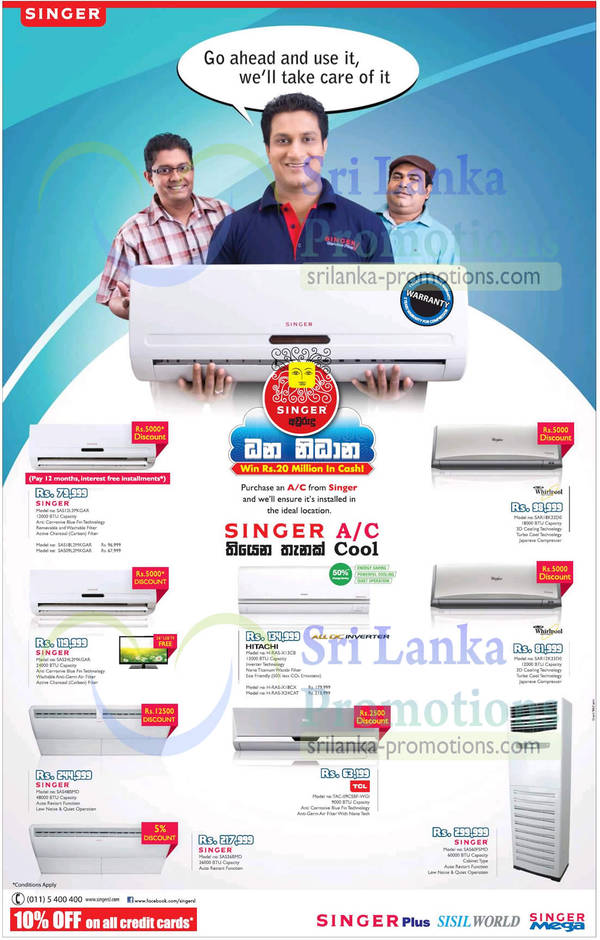 Featured image for Singer Air Conditioner Offers 21 Apr 2013